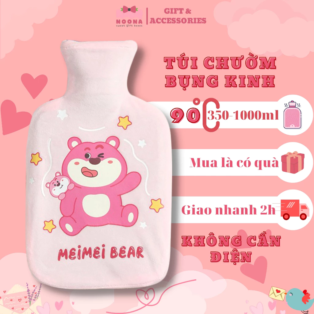 Túi chườm nóng lạnh đa năng vải nhung mềm mịn chườm giữ nhiệt giảm đau bụng kinh cho bạn nữ