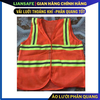 Áo lưới phản quang bảo hộ lao động APQ02 - Áo lưới kỹ sư, công nhân, công trường, công trình xây dựng, màu cam