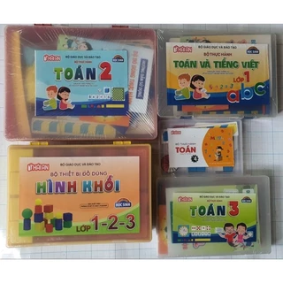 Bộ Thực Hành Toán và Tiếng Việt Lớp 1- 2 -3 giấy và 4 nhựa(TA)