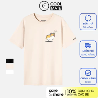 Áo thun cotton Care & Share Chubby Corgi Papa ngực trái - Thương hiệu Coolmate