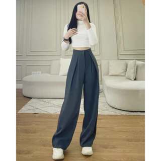 Quần ống rộng ulzzang ly lệch cạp cao tôn dáng siêu hot Maia 382 P13K12