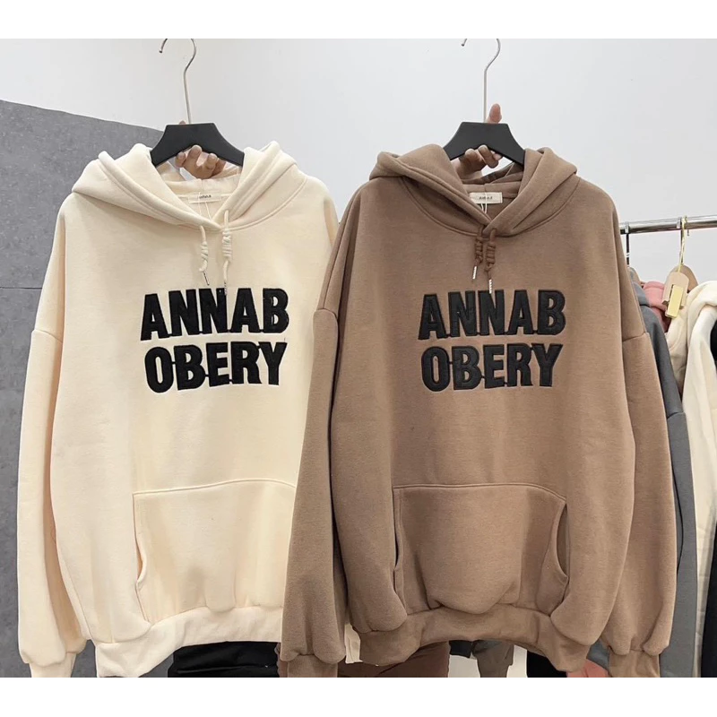 [ Rẻ vô địch ] Áo hoodie form rộng tay bồng mũ hai lớp - ANNAB