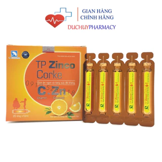 TP ZinCo Corke - Giúp tăng sức đề kháng, Bé ăn ngon miệng, Bổ sung Vitamin C (Hộp 20 ống)