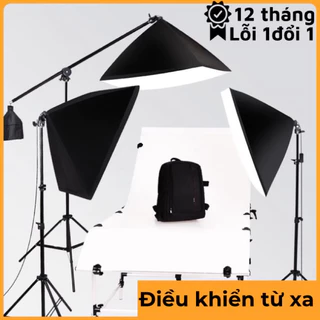 Bộ đèn studio chụp ảnh, quay phim, Livestream chuyên nghiệp, cao 2m softbox 50x70cm- Đồ Dùng Home 4.0