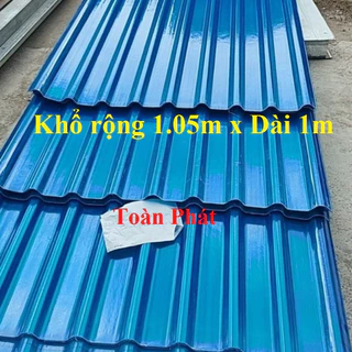 ( Khổ 1.05m x dài 1m x 8zem )Tôn nhựa lấy ánh sáng DẠNG SÓNG MÀU XANH lợp nhà che nắng che mưa đều được