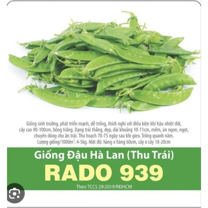 Hạt giống đậu Hà Lan thu trái Rạng Đông gói 20gr