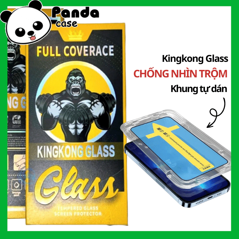 Kính cường lực iphone tự dán KINGKONG GLASS chống nhìn trộm cho ip 7P/8P/X/Xsmax/11/11promax/...13promax