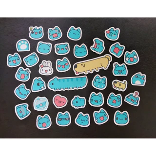 Bộ sticker Bugcat Capoo đáng yêu size 3,5 cm (Ảnh thật tự chụp)