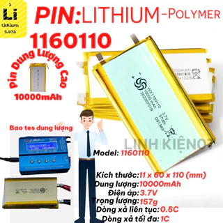 Pin Li-Po 3.7V 30000mAh 1260110 ( Polymer) dung lượng cao tích điện lâu dùng chon dự phòng, Laptop, Loa Bluetooth
