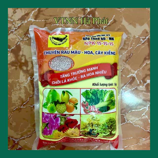 Phân Bón Đầu Trâu NPK 15-15-15 gói 1kg – Chuyên Bón Rau Màu – Hoa – Cây Kiểng