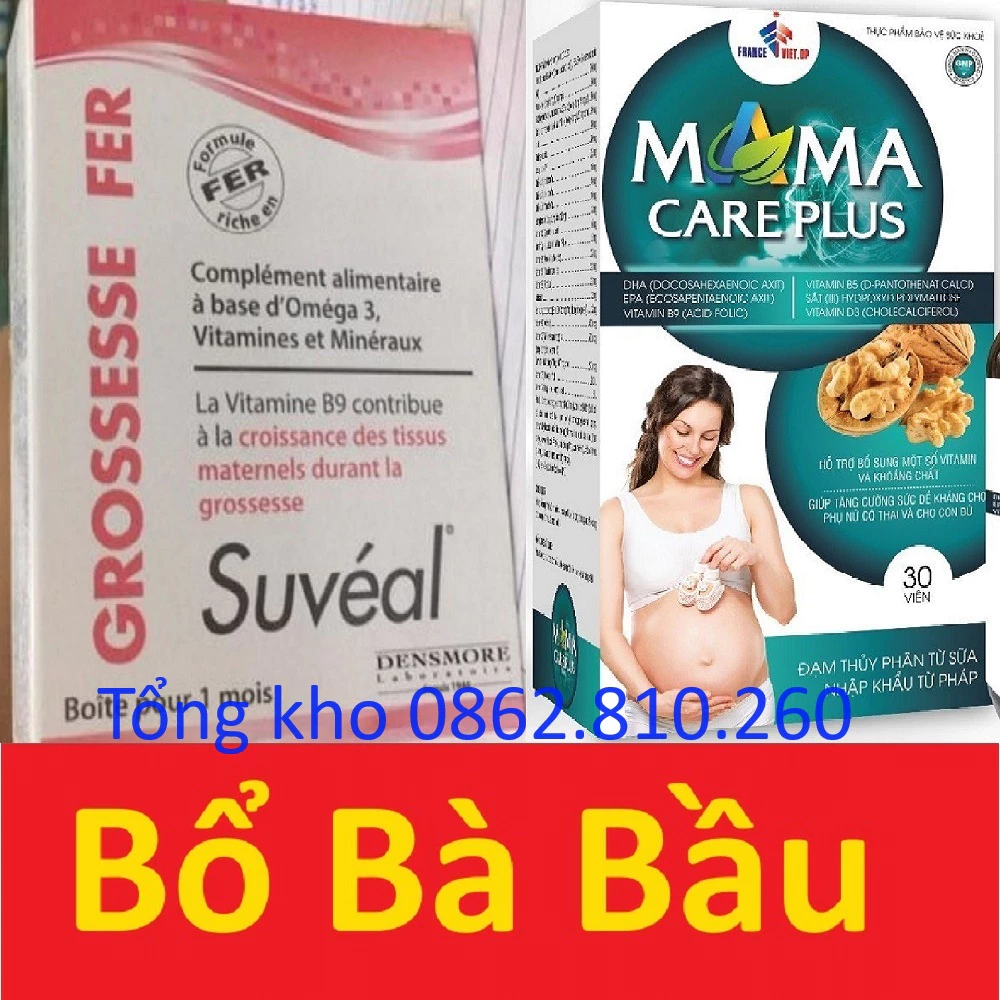 grossesse fer bổ bà bầu của suvéal [Pháp] và mama care plus