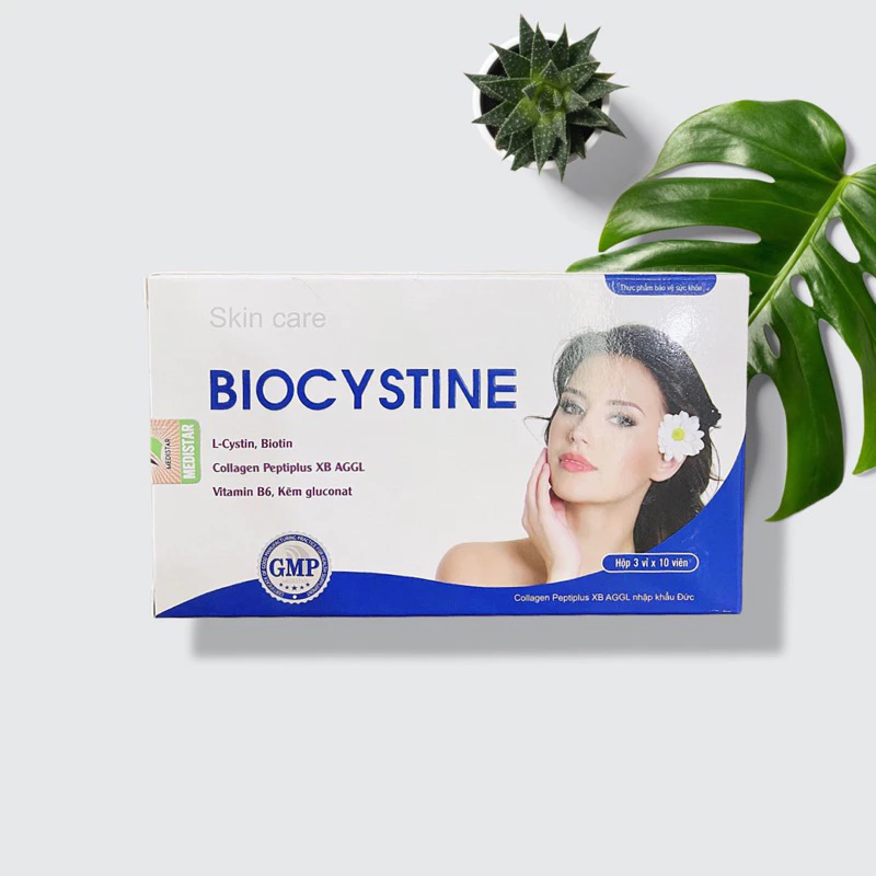 Biocystine viên uống chăm sóc hỗ trợ đẹp da, trắng da, mọc tóc, mọc móng (30 viên)