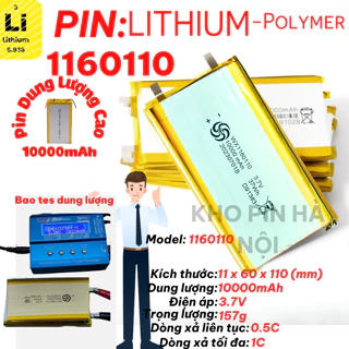 COMBO 6 Pin Li-Po 3.7V 10000mAh 1260110 (Lithium Polymer) dung lượng cao tích điện lâu dùng chon dự phòng, Loa Bluetooth