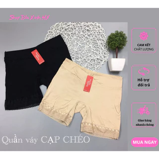 Quần bầu mặc váy cạp chéo, chất cotton co giãn, mềm mịn, tiện lợi cho mẹ mỗi khi mặc váy