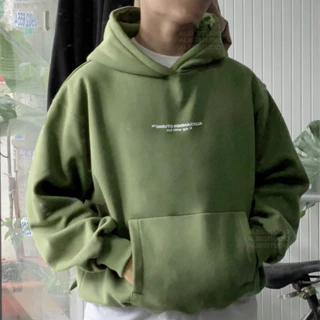 ÁO HODDIE BASIC UNISEX MÀU XANH OLIVE FORM BOXY | ALEKSTUDIO