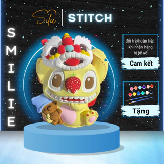 Tượng Tô Màu Thạch Cao STITCH ĐỘI LÂN size lớn (Tặng kèm cọ và màu vẽ)