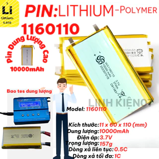 Pin Li-Po 3.7V 50000mAh 1260110 (Lithium Polymer) dung lượng cao tích điện lâu dùng chon dự phòng, Laptop, Loa Bluetooth