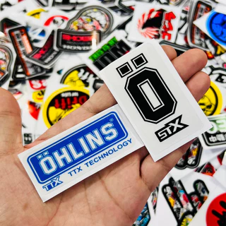 Tem Logo Sticker OHLINS In Trong Suốt Dán Trang Trí Xe Máy, Bình Dầu Phuộc, Decal Chống Thấm Nước, Sắc Nét
