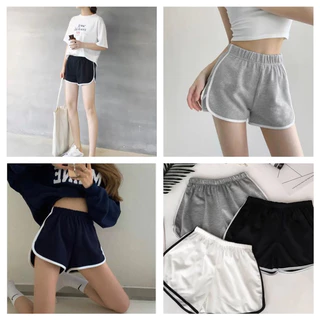 Quần Đùi Nữ Sọc Viền Thể Thao Short Ngắn Tập Gym Đi Dạo Mặc Ở Nhà Ngủ Trẻ Trung, quần đùi ctk co dãn