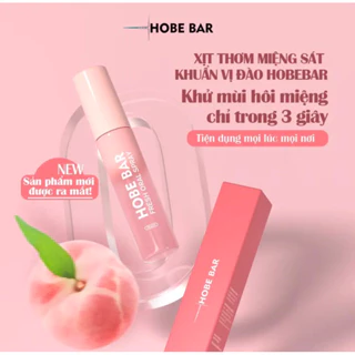 Xịt thơm miệng diệt khuẩn HOBEBAR 20ml khử mùi hôi chỉ trong 3s với vị đào thanh ngọt dịu nhẹ giúp bạn tự tin