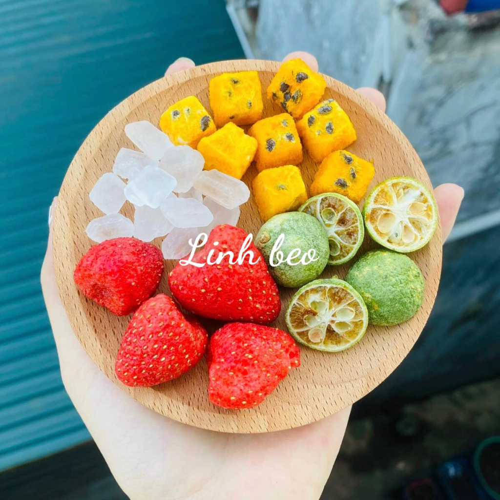 Trà hoa quả sấy thăng hoa Combo 5 gói Gồm ( Dâu tây, chanh leo, quất xanh)