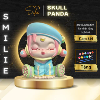 Tượng Tô Màu Thạch Cao SKULL PANDA size lớn (Tặng kèm cọ và màu vẽ)