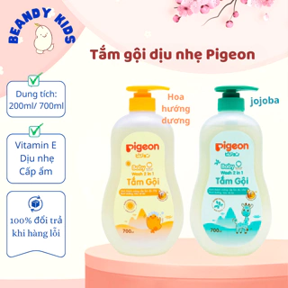 Sữa tắm gội dịu nhẹ Pigeon 2in1 cho bé sơ sinh 200ml 700ml Hoa hướng dương/ Jojoba Beandy Kids