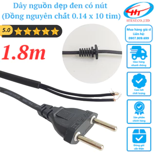 Dây nguồn dẹp đen 1.8M có nút (Đồng nguyên chất 0.14 x 10 tim)