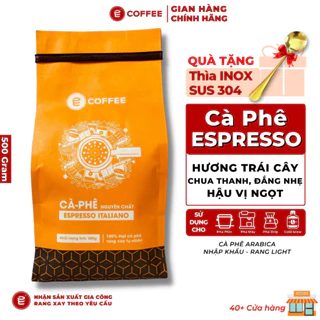 Cà phê Espresso italiano 100% hạt cafe Arabica Specialty hương trái cây khô hậu vị ngọt từ E-Coffee