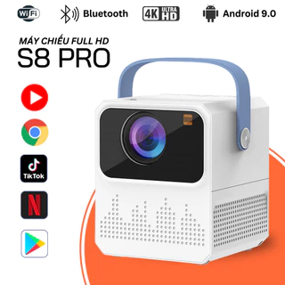 Máy Chiếu Mini S8 PRO Full HD kết nối xem TV, NetFlix, Youtube trực tiếp, kết nối máy tính, điện thoại không dây