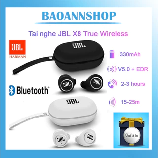 Tai Nghe Bluetooth Không Dây JBL X8 Chính Hãng chống nước, Mic nghe gọi đàm thoại 2 chiều, Âm Thanh Sống Động Bass sâu