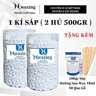 1KG ( 2 HỦ 5OOGR ) Sáp Wax Lông Nóng Có Hương Thơm Tặng Kèm 2 Quà