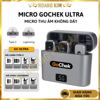 Micro thu âm không dây GoChek kèm Dock sạc lọc tạp âm khi live/quay video/ghi âm cho điện thoại/máy tính GC-C/D ULTRA