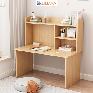 Bàn làm việc gỗ ngồi bệt kèm giá sách thông minh thương hiệu Liliana - LP116