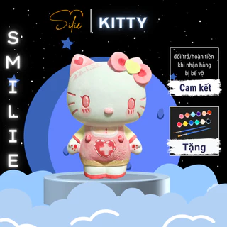 Tượng Tô Màu Thạch HELLO KITTY size L (Tặng kèm cọ và màu vẽ)