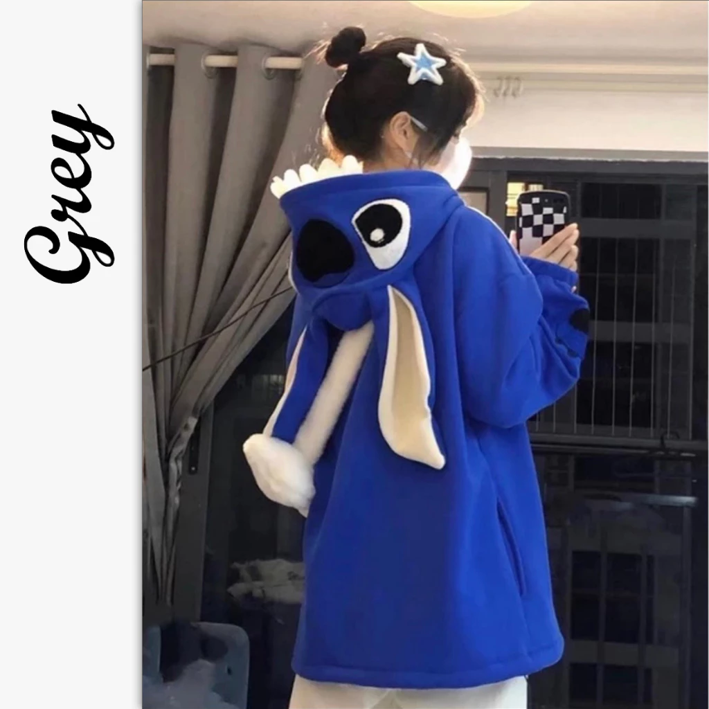 Áo khoác hoodie hoodie zip có mũ form rộng phong cách Ulzzang trẻ trung cá tính