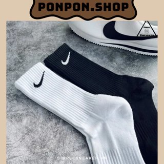 Tất Vớ Nike Trắng Đen Thể Thao Cổ Ngắn Cổ Trung Cổ Cao Nam Nữ Vải Dệt Kim Phong Cách Đường Phố