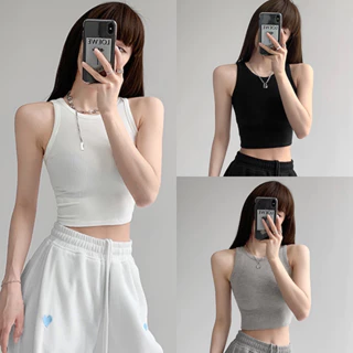 Áo Ba Lỗ Nữ Xuất Khẩu Dáng Croptop Cotton Tăm Mềm Mại