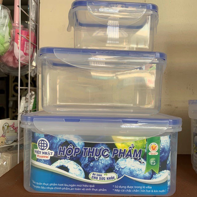 Bộ 3 hộp lạnh đựng thực phẩm Thức Ăn Trong Tủ lạnh Dùng được trong lò vi sóng MS 6530