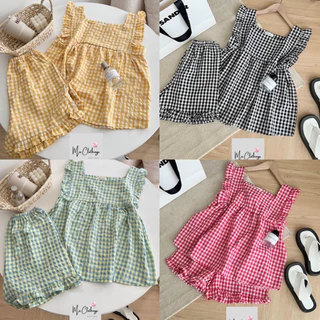 BỘ ĐỒ NGỦ, SET PIJAMA MẶC NHÀ #Đùi #CARO CUTE FORM RỘNG