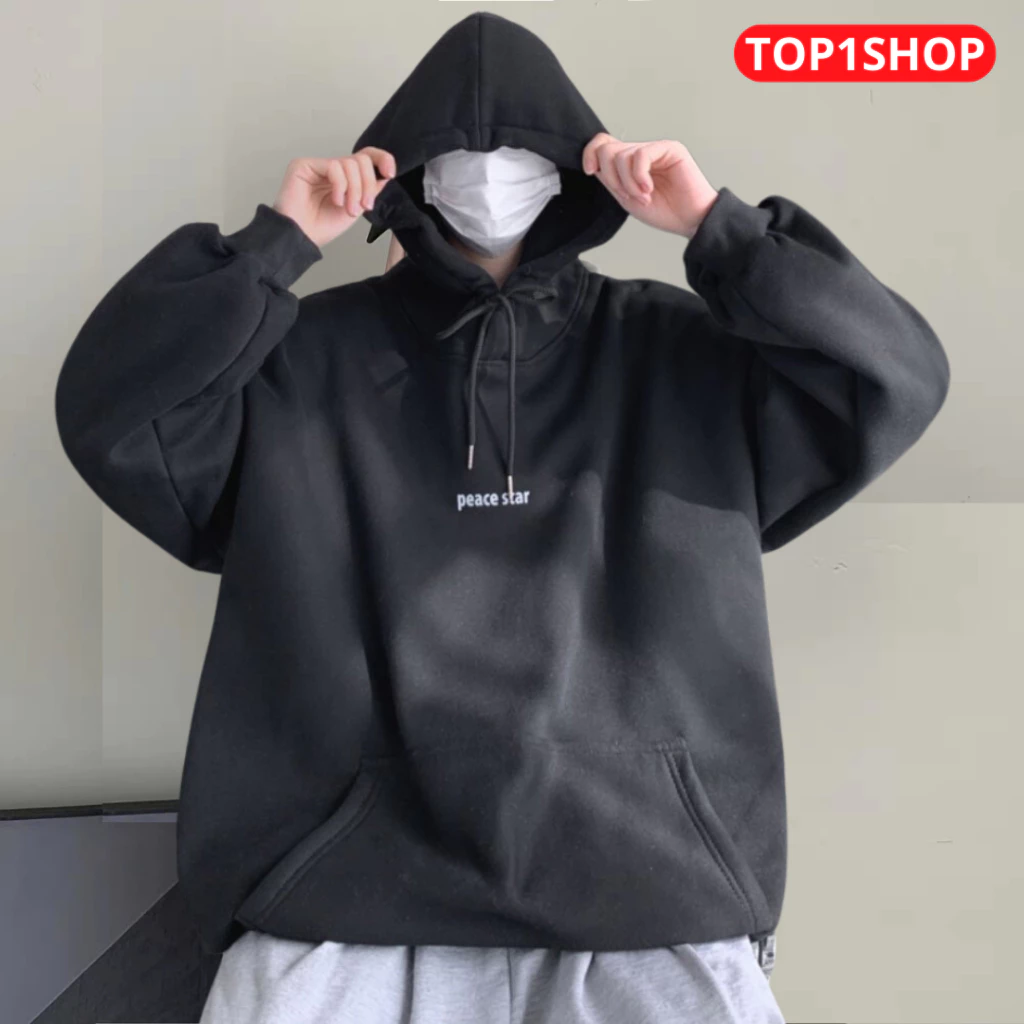 Áo khoác nam STAR form rộng Áo hoodie nỉ bông Fom Rộng Dày Đẹp In Chữ Phối Tay Siêu Hot Trend - T1S