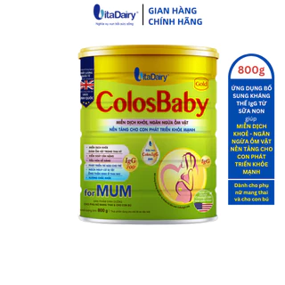 Sữa non Colosbaby Gold Mum 800g, sữa bột giúp thai kì khỏe mạnh, ít tăng cân, tăng miễn dịch - VitaDairy