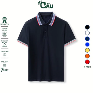 Áo thun Polo GẤU 194 Trơn Unisex vải cá sấu Poly co dãn 4 chiều dày dặn form gerular fit - PL KL253