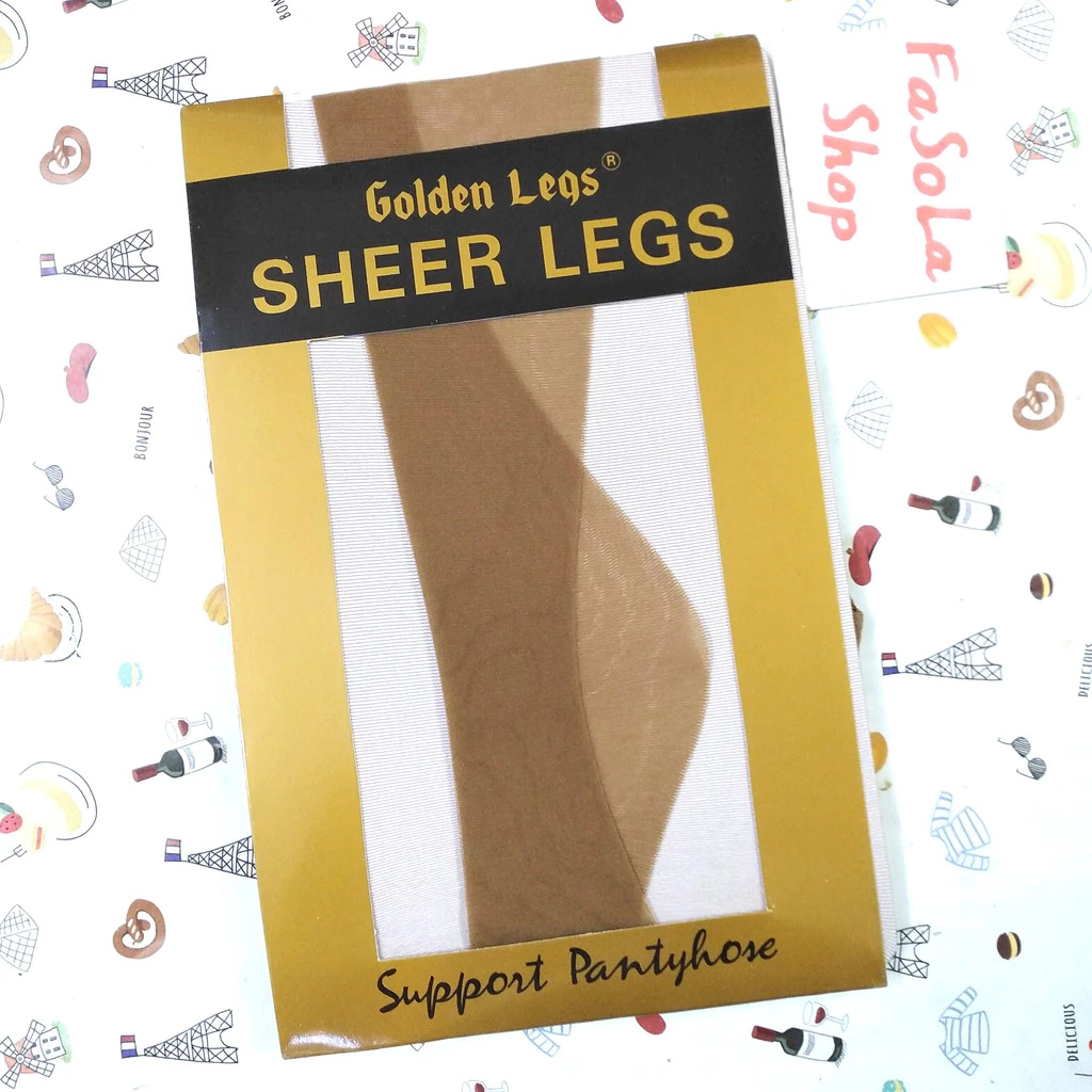 Quần tất giấy/vớ GOLDEN LEGS Thái Lan pantyhose sheer tights mỏng dai trong không bóng màu đen khói vàng cát cháy ghi da