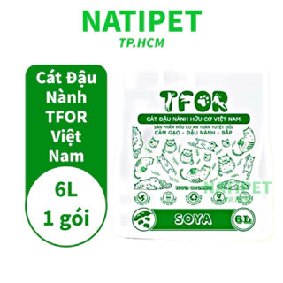 Cát Đậu Nành TFOR 6L Việt Nam - Cát Mèo Tofu Hữu Cơ Không Bụi