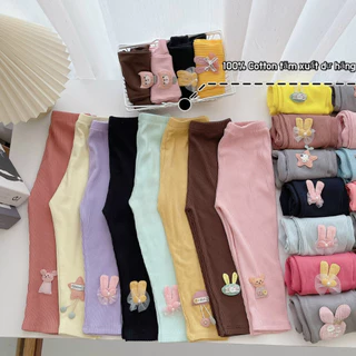 Quần thun gân len tăm legging cho bé gái, hoa tiết con thú,  Quần dài bé gái thun gân tăm Hàn SHOP MẸ BÔNG