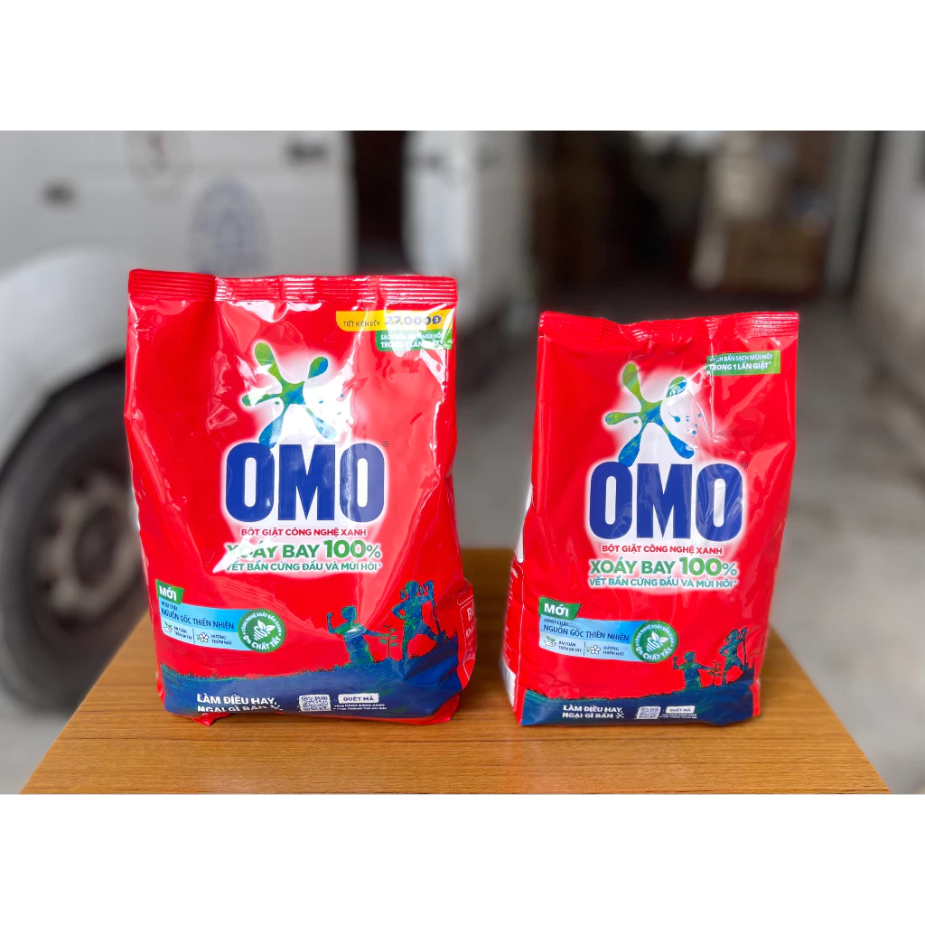 Bột giặt Omo gói 770g và 1.15 kg - Xoáy bay vết bẩn cứng đầu và mùi hôi