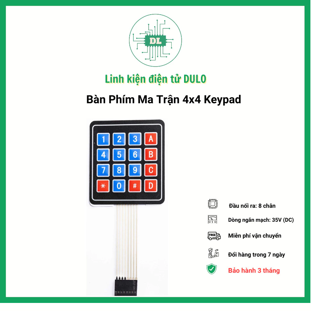 Bàn phím mềm ma trận keypad matrix 1x4 3x4 4x4