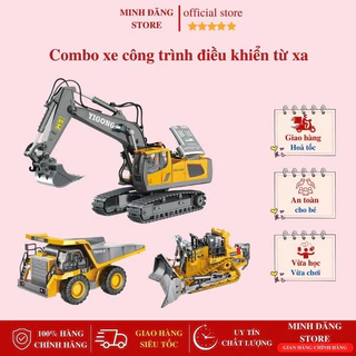 Combo máy xúc điều khiển từ xa 11 Kênh Yigong YG258C + Máy ủi 9 kênh YG258F + Xe ben 9 kênh Yg258E