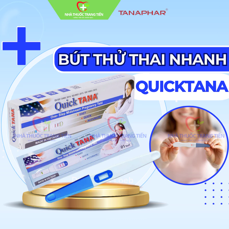 Bút thử thai nhanh QUICKTANA - luôn che tên - Chính hãng